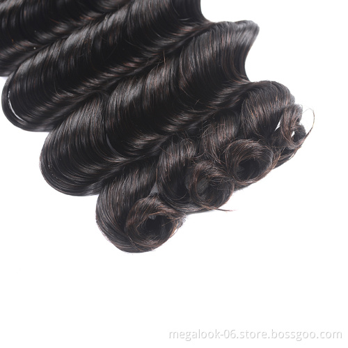 Top Quality 15A Cuticle Aligned Double Drawn Loose Wave Virgin Brazilian Hair Bundles